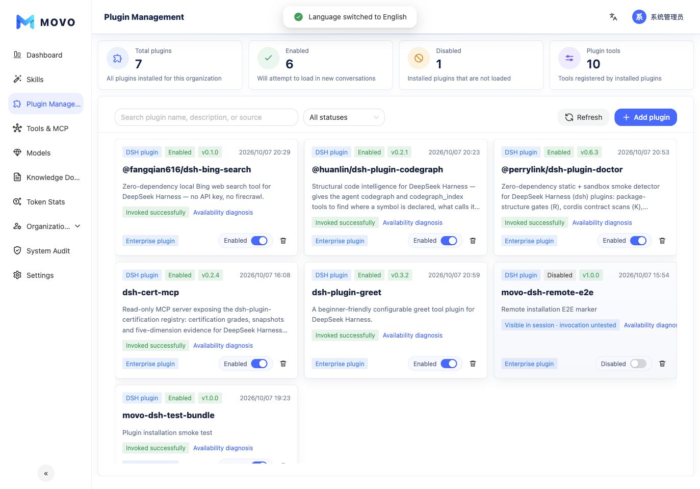Enterprise plugin management