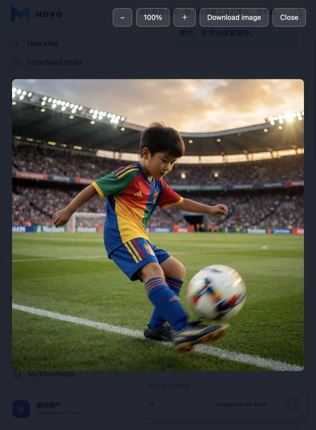 Image preview and download controls in English