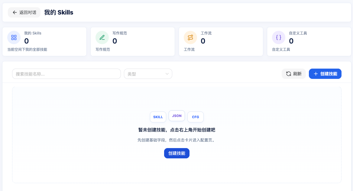我的 Skills 页面